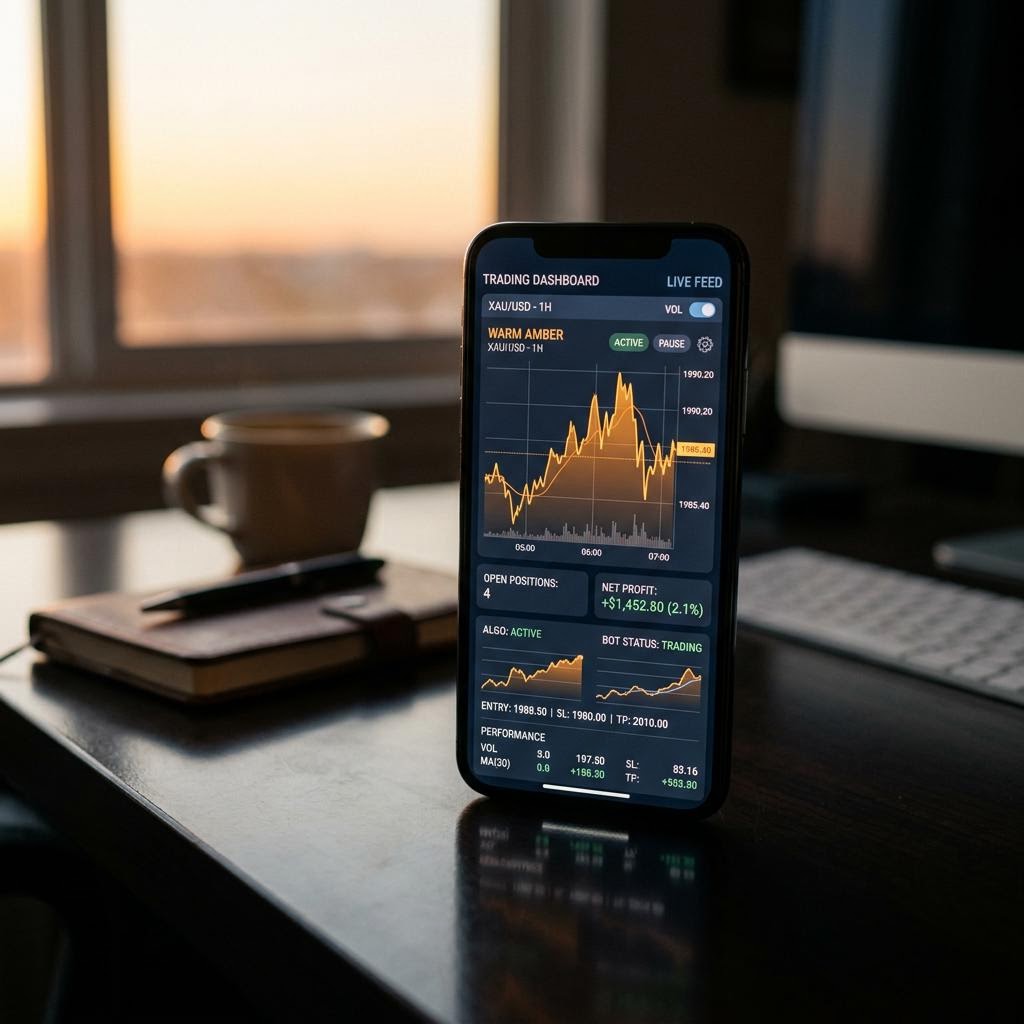 ZhalikerdurTRX Trading Dashboard auf einem modernen Smartphone